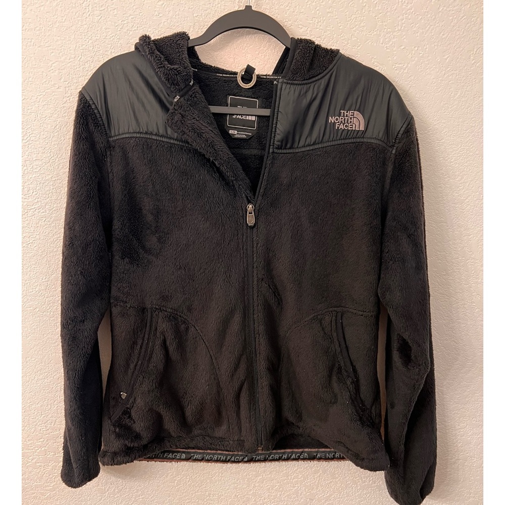 The North Face hooded furry fleece jacket size large